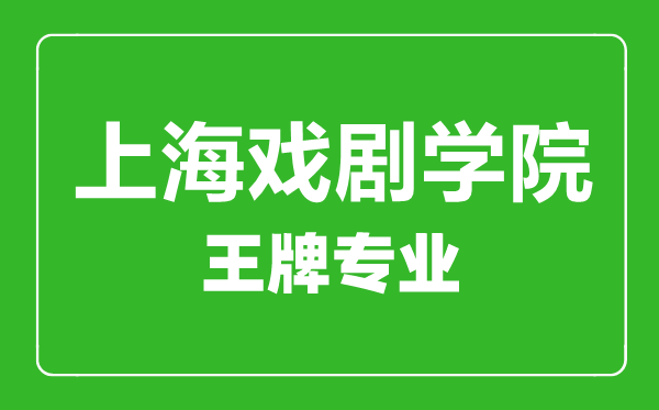 上海戲劇學(xué)院王牌專(zhuān)業(yè)有哪些,上海戲劇學(xué)院最好的專(zhuān)業(yè)是什么