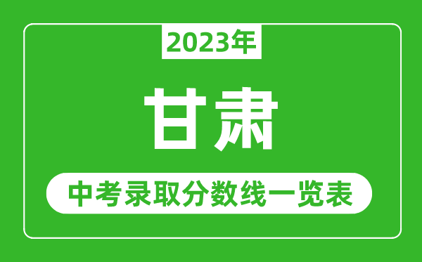 2023年甘肅中考錄取分數線(xiàn),甘肅省各高中錄取分數線(xiàn)一覽表