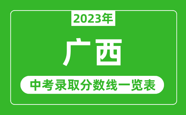 2023年廣西中考錄取分數線(xiàn),廣西省各高中錄取分數線(xiàn)一覽表