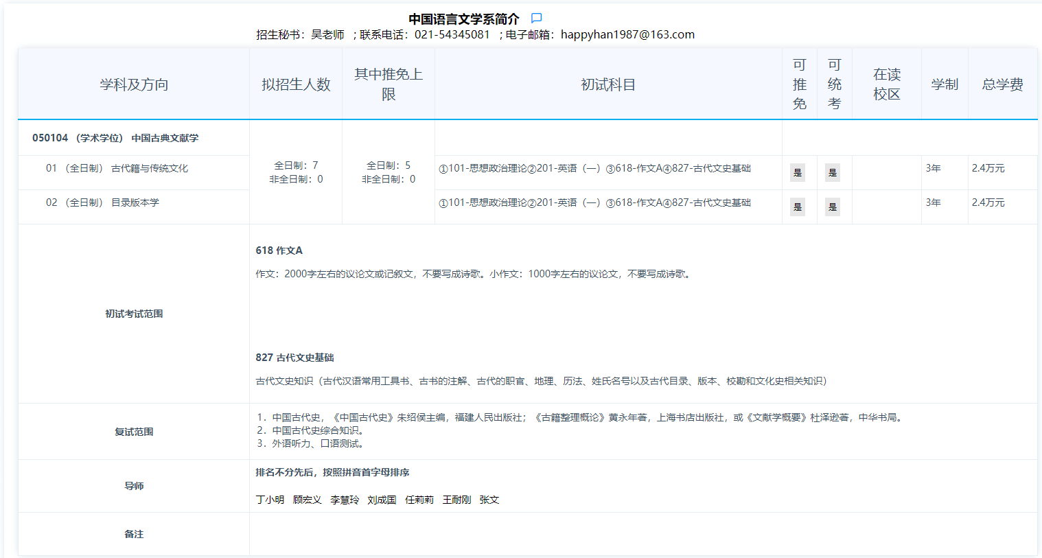 2024年華東師范大學研究生招生簡章及各專業(yè)招生計劃人數(shù)