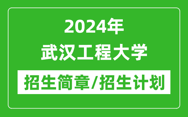 2024年武漢工程大學(xué)研究生招生簡章及各專業(yè)招生計(jì)劃人數(shù)