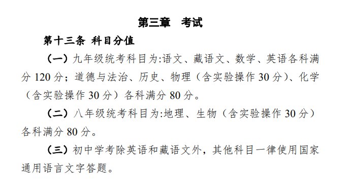 2023年西藏中考總分多少,西藏中考滿(mǎn)分多少分2023