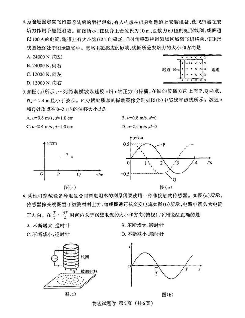 新高考2024九省聯(lián)考物理試卷及答案解析