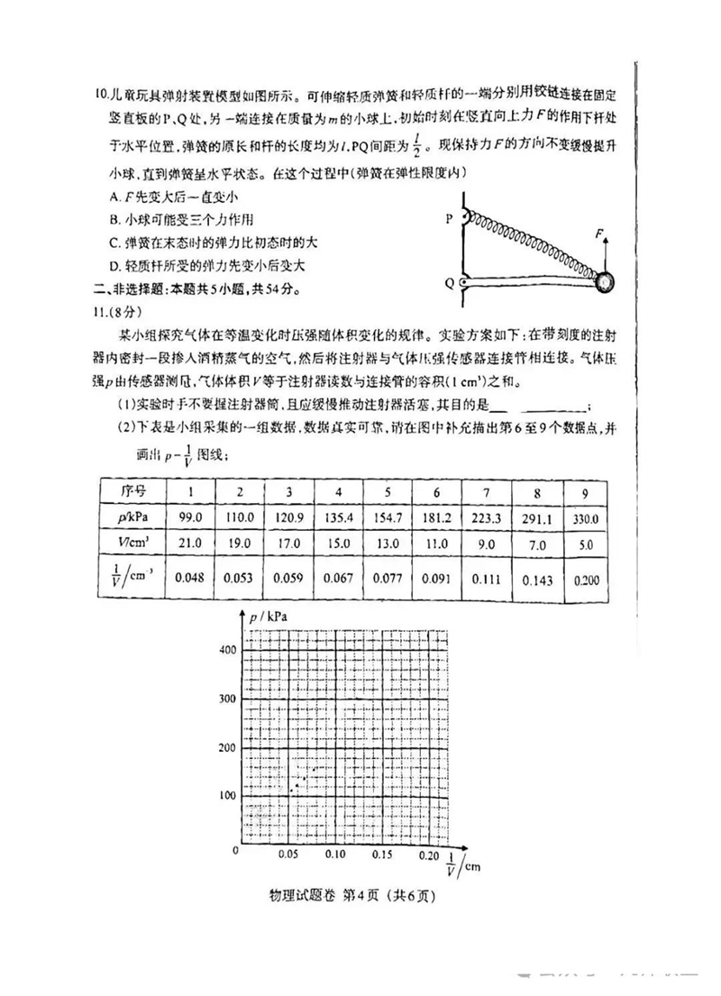 新高考2024九省聯(lián)考物理試卷及答案解析