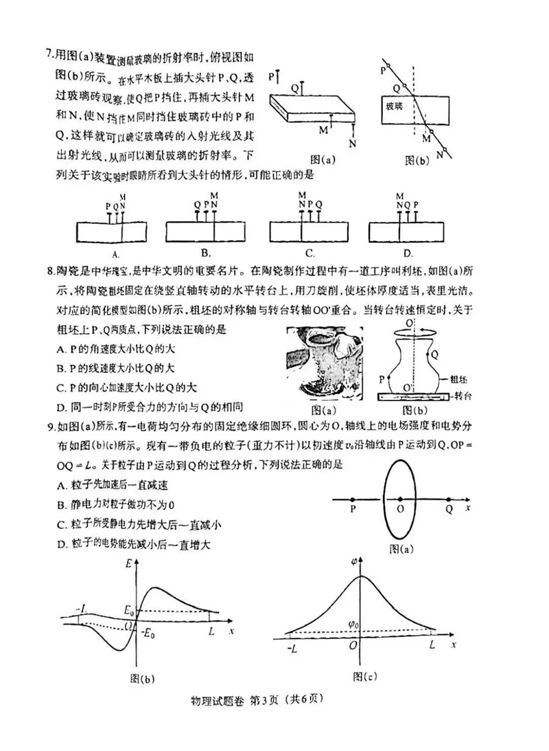 新高考2024九省聯(lián)考物理試卷及答案解析