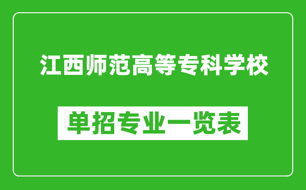 江西師范高等專科學(xué)校單招專業(yè)一覽表