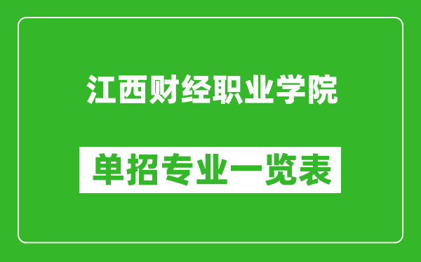 江西財(cái)經(jīng)職業(yè)學(xué)院單招專業(yè)一覽表