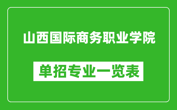 山西國際商務(wù)職業(yè)學(xué)院單招專業(yè)一覽表