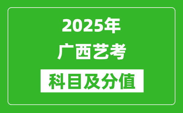 2025年廣西藝考科目及分值設置,廣西藝考滿分是多少