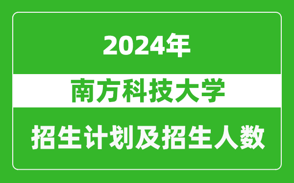 南方科技大學(xué)2024年在上海的招生計劃及招生人數