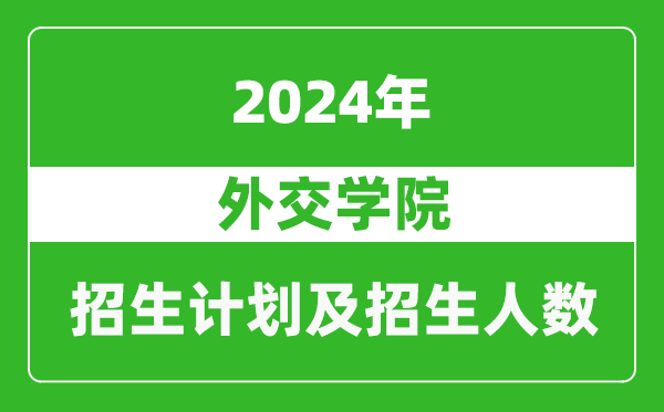 外交學院2024年在內蒙古的招生計劃及招生人數(shù)