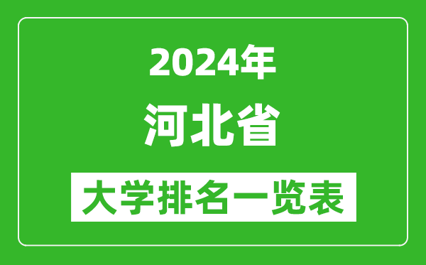 2024年河北省大學排名一覽表（124所）