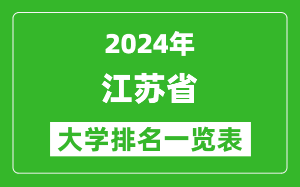 2024年江蘇省大學(xué)排名一覽表（168所）