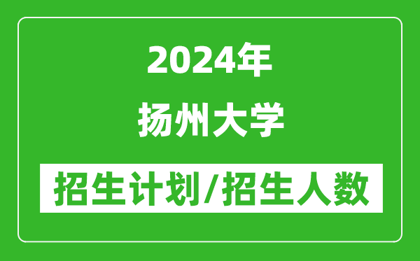 2024年揚州大學(xué)各省招生計劃及各專(zhuān)業(yè)招生人數是多少