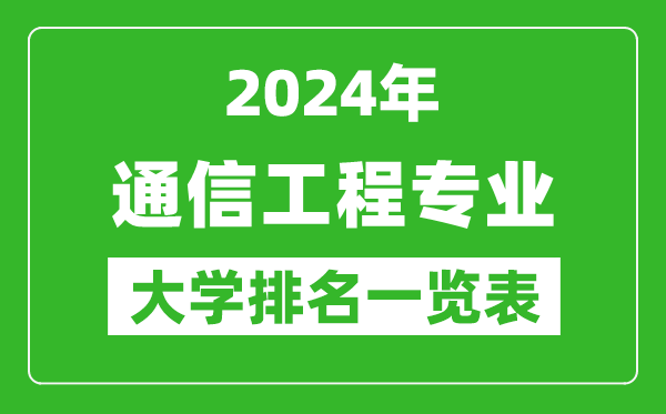 2024年全國通信工程專(zhuān)業(yè)大學(xué)排名一覽表