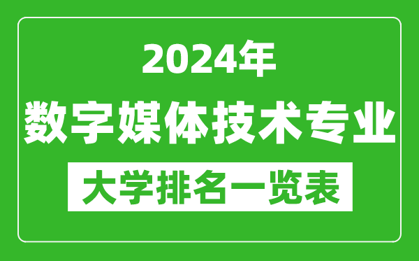 2024年全國數字媒體技術(shù)專(zhuān)業(yè)大學(xué)排名一覽表