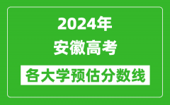 2024安徽高考省內(nèi)外各大學(xué)預(yù)估分?jǐn)?shù)線匯總（含預(yù)估位次和分?jǐn)?shù)線）