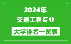 2024年全國交通工程專業(yè)大學(xué)排名一覽表