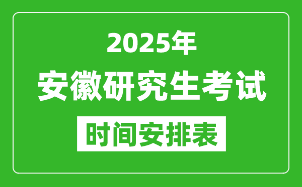 2025年安徽考研時間安排,安徽研究生考試時間表