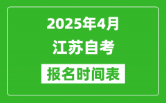 江蘇省2025年4月高等教育自學(xué)考試報(bào)名時(shí)間表